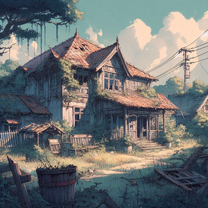 house ruins countryside nature