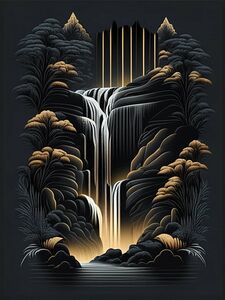 waterfall water nature springs rain drawing paint