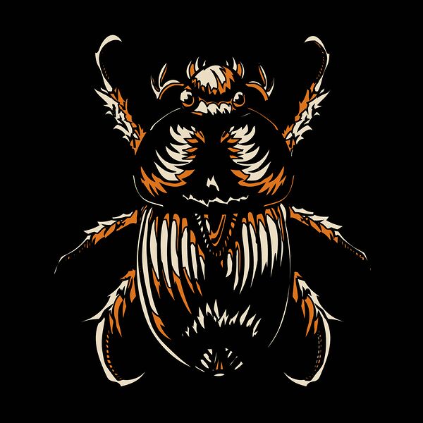 scarab beetle insect entomology black egyptian.jp Print