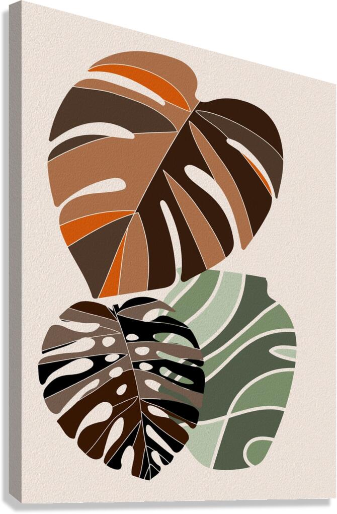 monstera leaves plants simple minimalist backgrou 1708619751.6874 Canvas Print