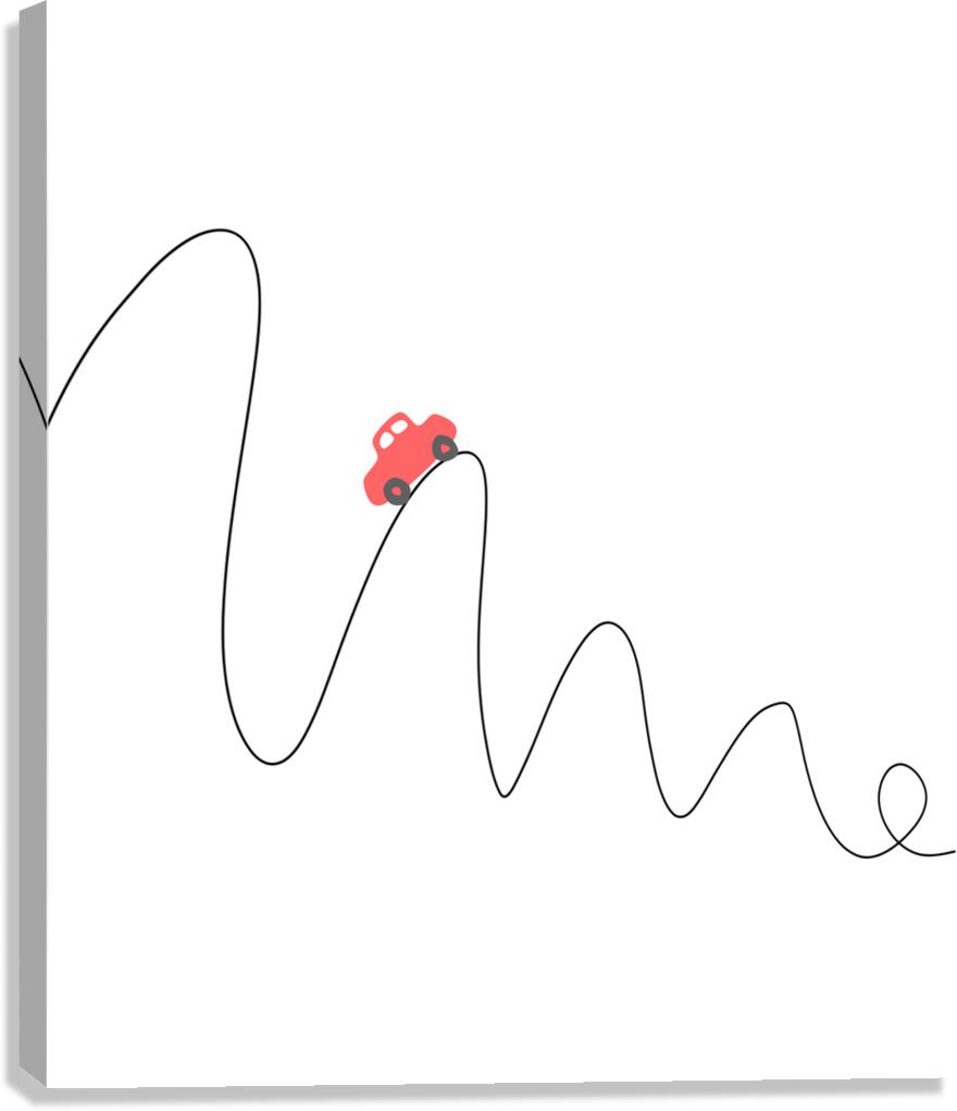 minimalist road automobile lineart comic ride Canvas Print