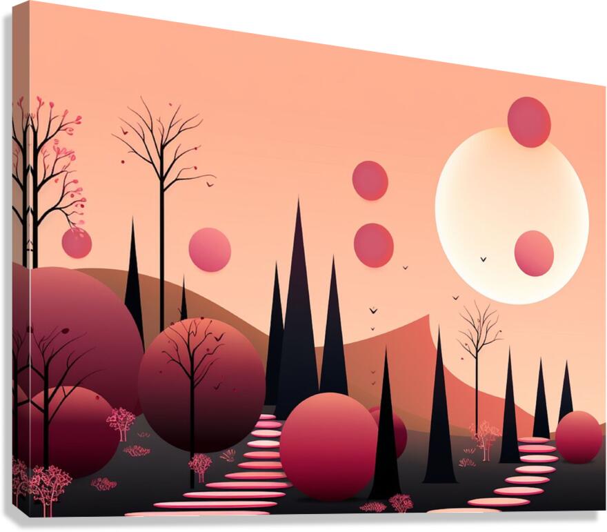 sunset dawn trees forest park art Canvas Print