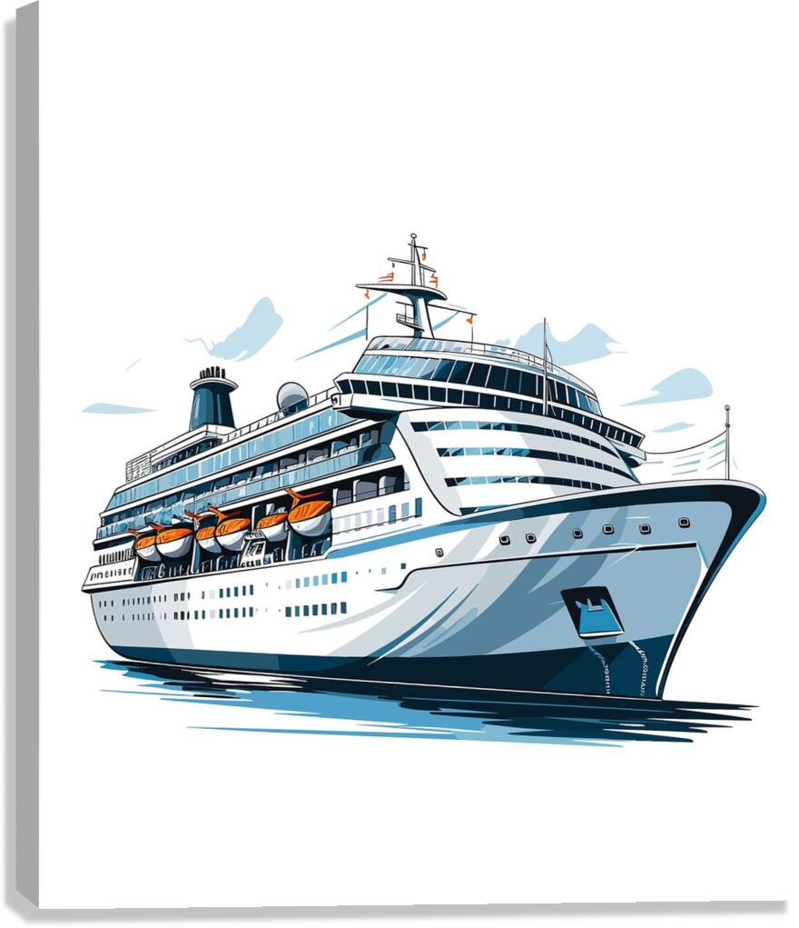 cruise ship travel vacation cruising sea water ve Canvas Print