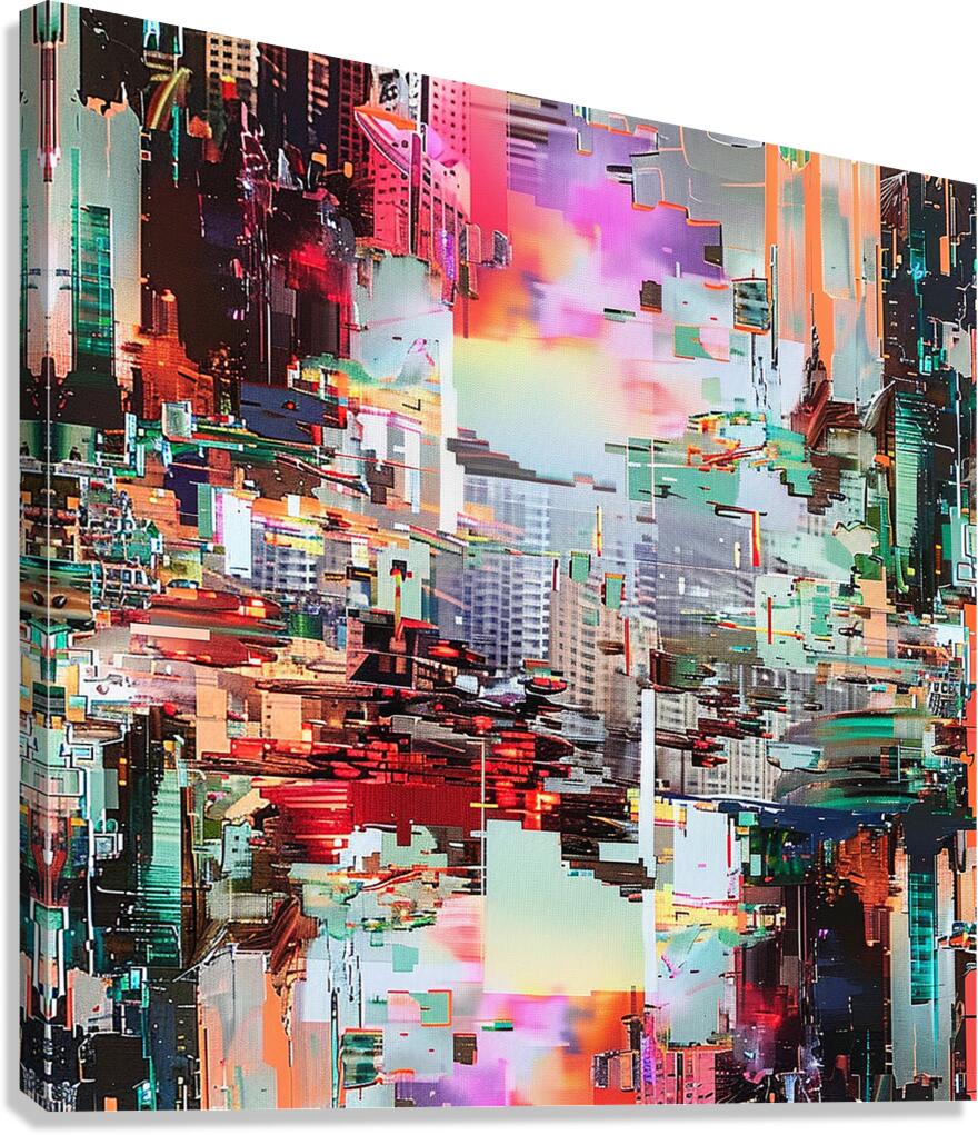 digital computer technology office information mo Canvas Print