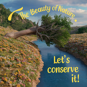 3d vecter image showcasting wall art poster  of nature.