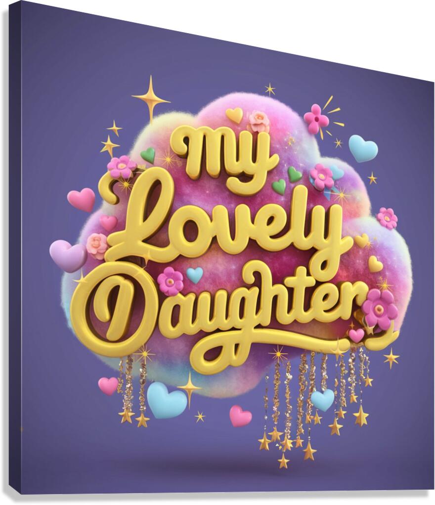 a mesmerizing 3d render showcasing the name  my lovely daughter Canvas Print