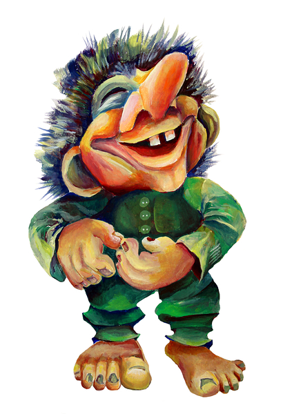 Cheerful Troll Spirit – Nordic Mischief A Forest Friend Print