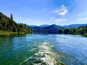 Stream joins the lake