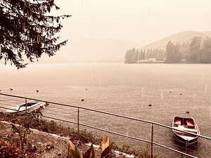 Summer rain on lake Piediluco