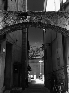 Arch by the lake