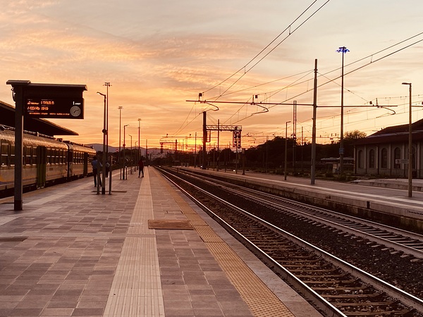 Sunset at Terni station Print