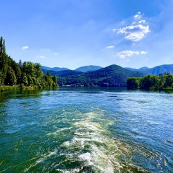 Stream joins the lake