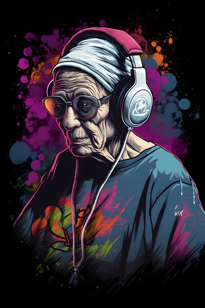 Graffiti old woman no.5 Print