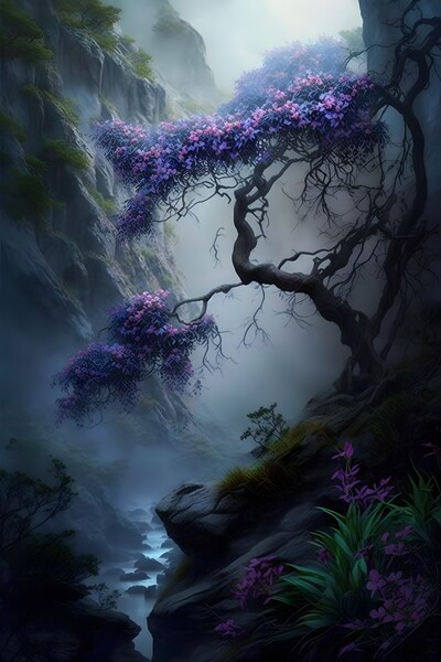 Tree fairy tale kingdom no.9 Print