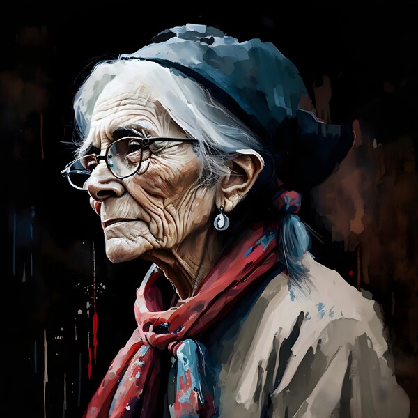 Wild West old woman no.5 Print