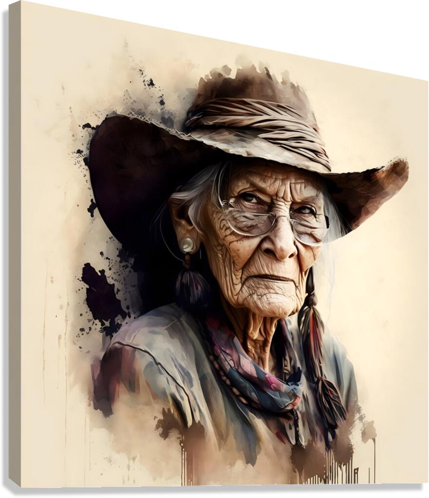 Wild West old woman no.6 Canvas Print