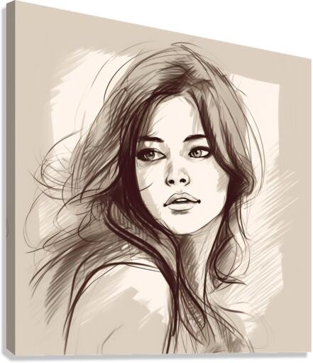 Women sketch no.10 Canvas Print