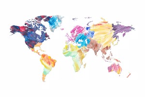 Abstract Colorful World Map