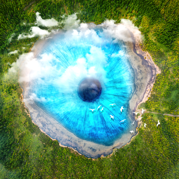 Dream Art XX Surreal Eye Lake Print