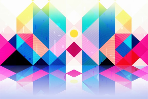 Colorful geometric landscape Print