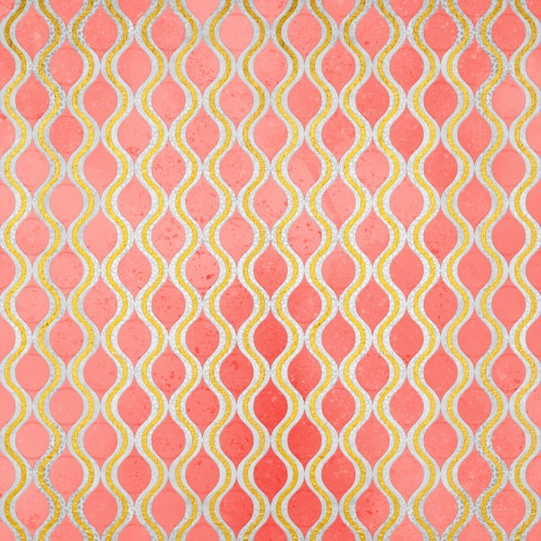 Gold - Living Coral Pattern I Print