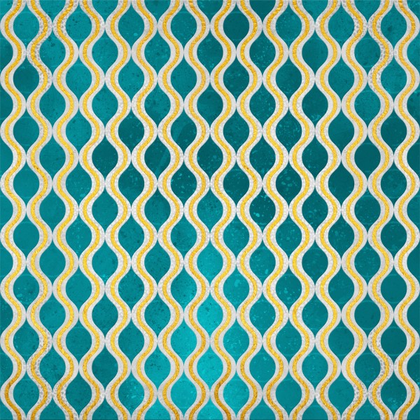 Gold - Turquoise pattern I by ARTenyo art