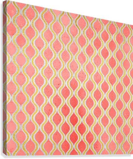 Gold - Living Coral Pattern I Canvas Print
