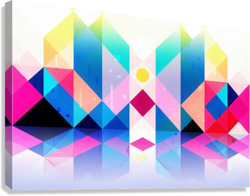 Colorful geometric landscape Canvas Print
