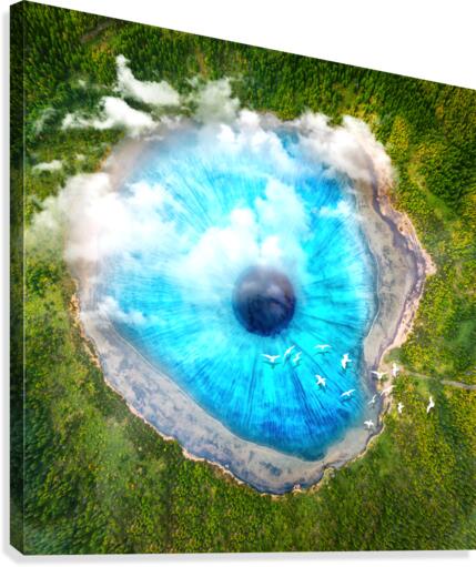 Dream Art XX Surreal Eye Lake Canvas Print