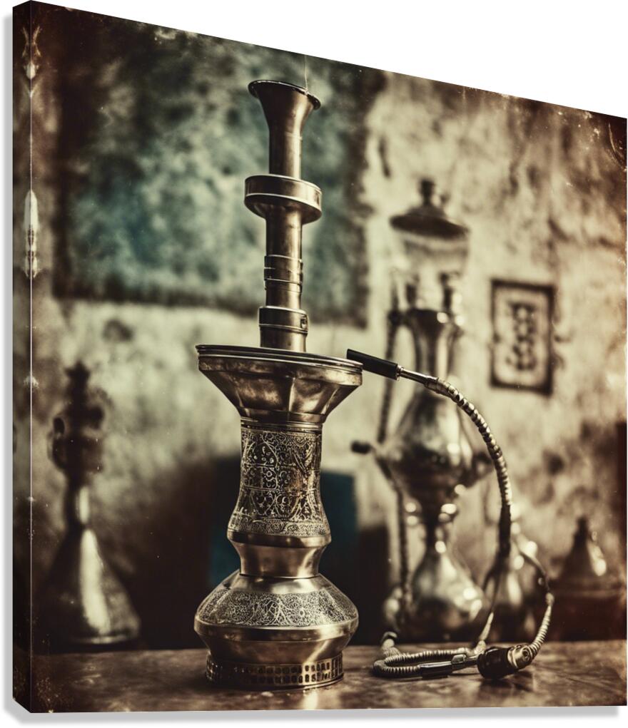 338690 shisha with light colored old Arabic backg Canvas Print