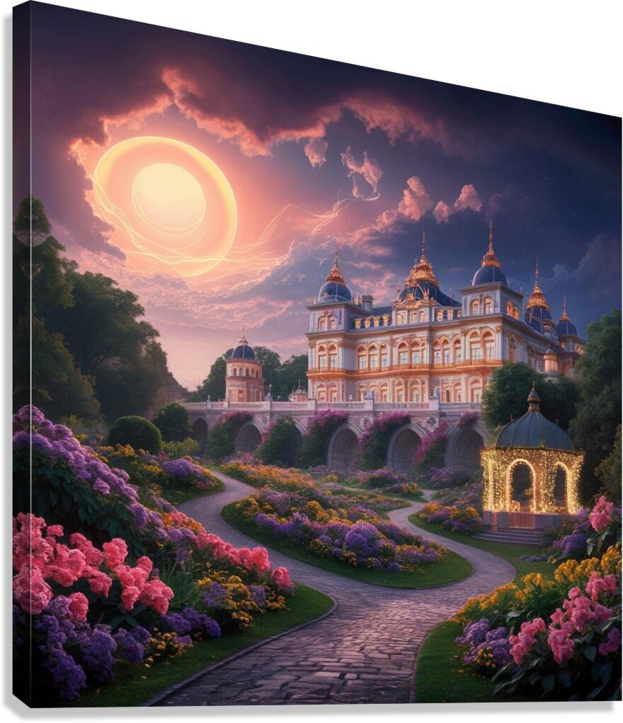 a stunning panoramic view of a grand palace and i Canvas Print