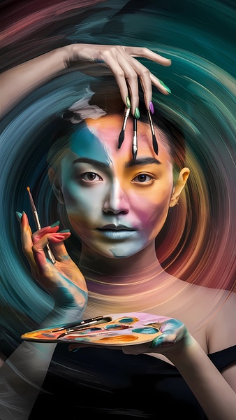 captivating surrealist impressionist double expo. by Creative Strokes