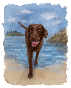 Labrador Retriever dog portrait watercolor painting