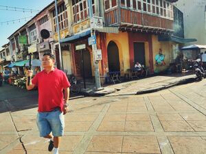 Street scene George Town Penang Malaysia.