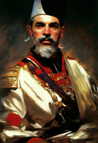 Portrait of the Albanian Hero Skanderbeg by J R Picard