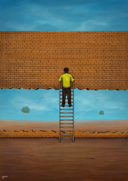 The wall flies Print