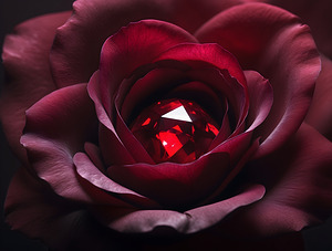 Satinheart Rouge – Velvet Bloom with Ruby Light by Manuela Dekkers