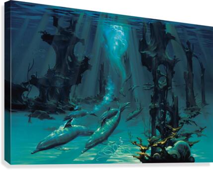 Atlantis Dolphins  Canvas Print