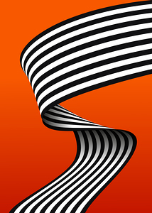 Black and White Stripe Ribbon