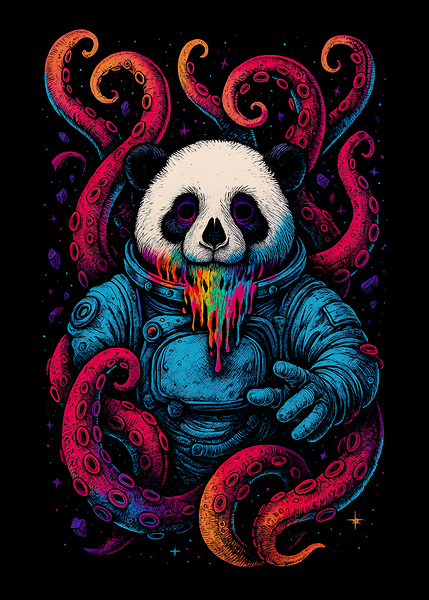 Astronaut Holding a Cosmic Spiral – Dreamy Space Art by BadrBrand