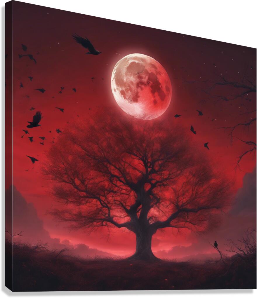 picture in which the moon is red Canvas Print