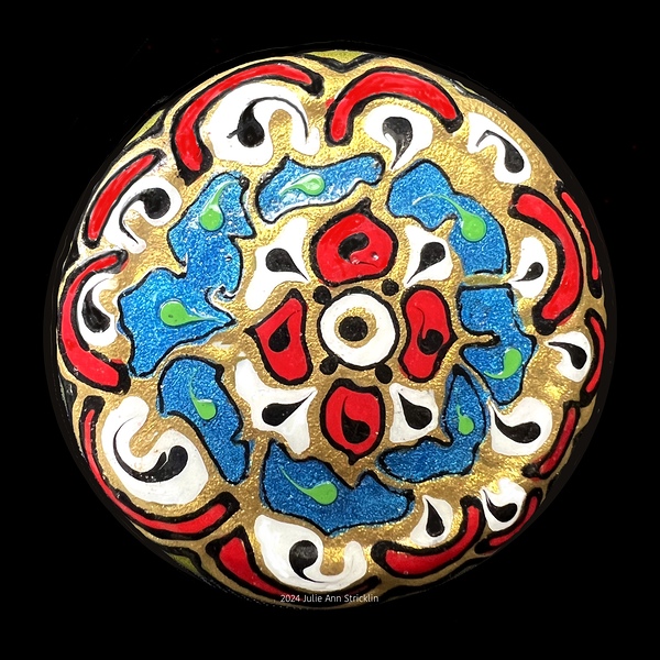 ‘Juicy Slice of Space Age Fruit’- Mandala by Julie Ann Stricklin by Julie Ann Stricklin