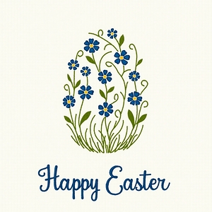 Floral Easter Egg Embroidery Design 4