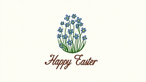 Floral Easter Egg Embroidery Design 3