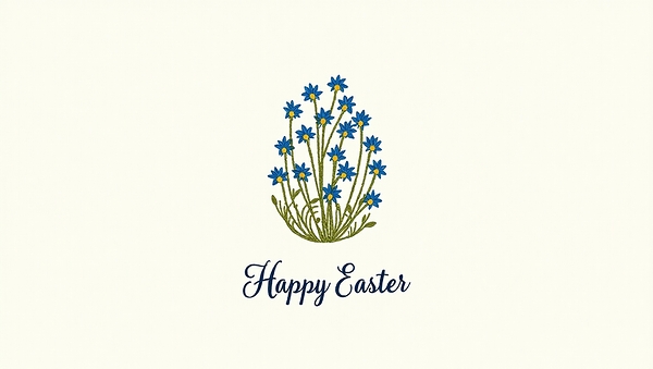 Floral Easter Egg Embroidery Design 2 by Nourdigit
