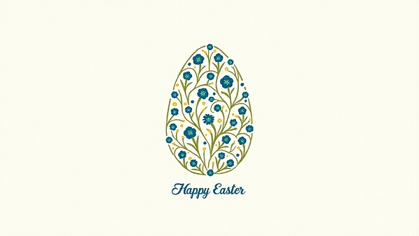 Floral Easter Egg Embroidery Design 1 by Nourdigit