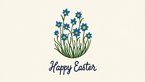 Floral Easter Egg Embroidery Design 7 by Nourdigit