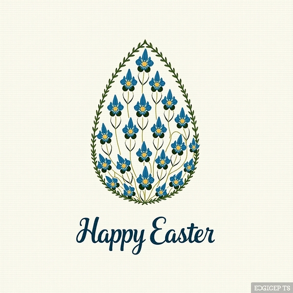 Floral Easter Egg Embroidery Design  5 by Nourdigit