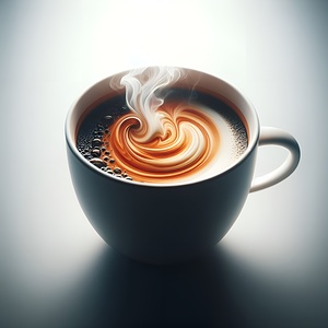 A meticulously crafted cup of coffee adorned with captivating foam art.