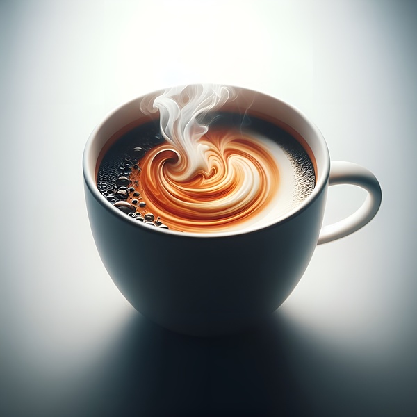 A meticulously crafted cup of coffee adorned with captivating foam art. Print